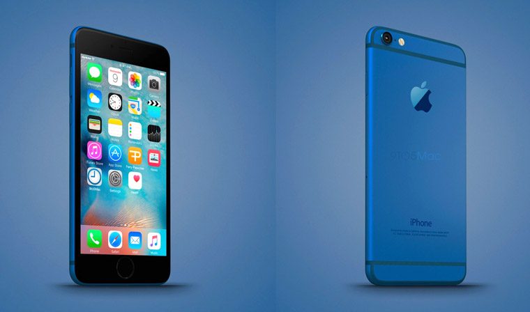 концепт iPhone 6C синего цвета
