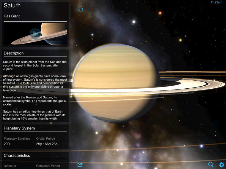 Информация о планетах и других объектах